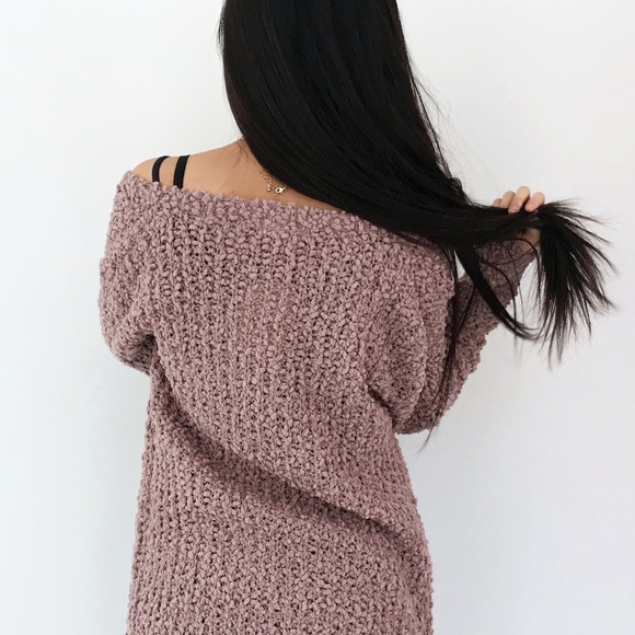 Mauve Fuzzy and Cozy Draped Cardigan - Picture 3 of 4